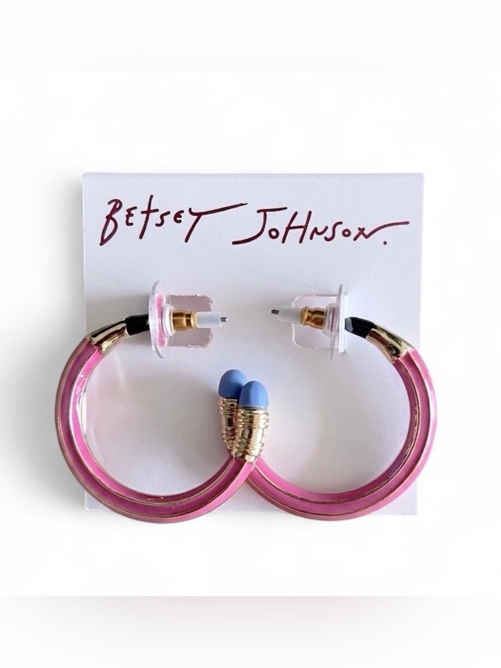 NWT Betsey Johnson Pink Pencil Earrings